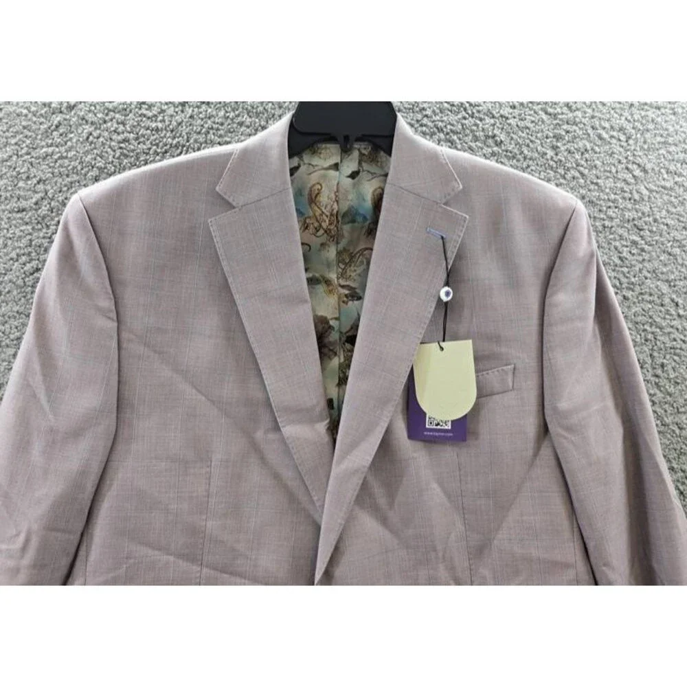 Tayion Collection Regular-Fit Suit Jacket Men's 44R Pink Button Closure L/S